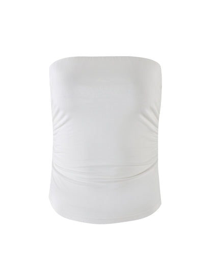 HARRIETT JERSEY TUBE TOP - WHITE