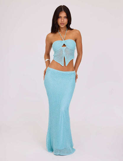 SHAH TOP - BLUE : PALE BLUE : PASTEL BLUE