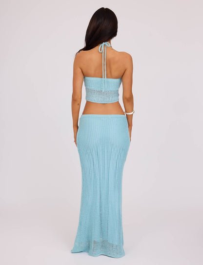 SHAH SKIRT - BLUE : PALE BLUE : PASTEL BLUE