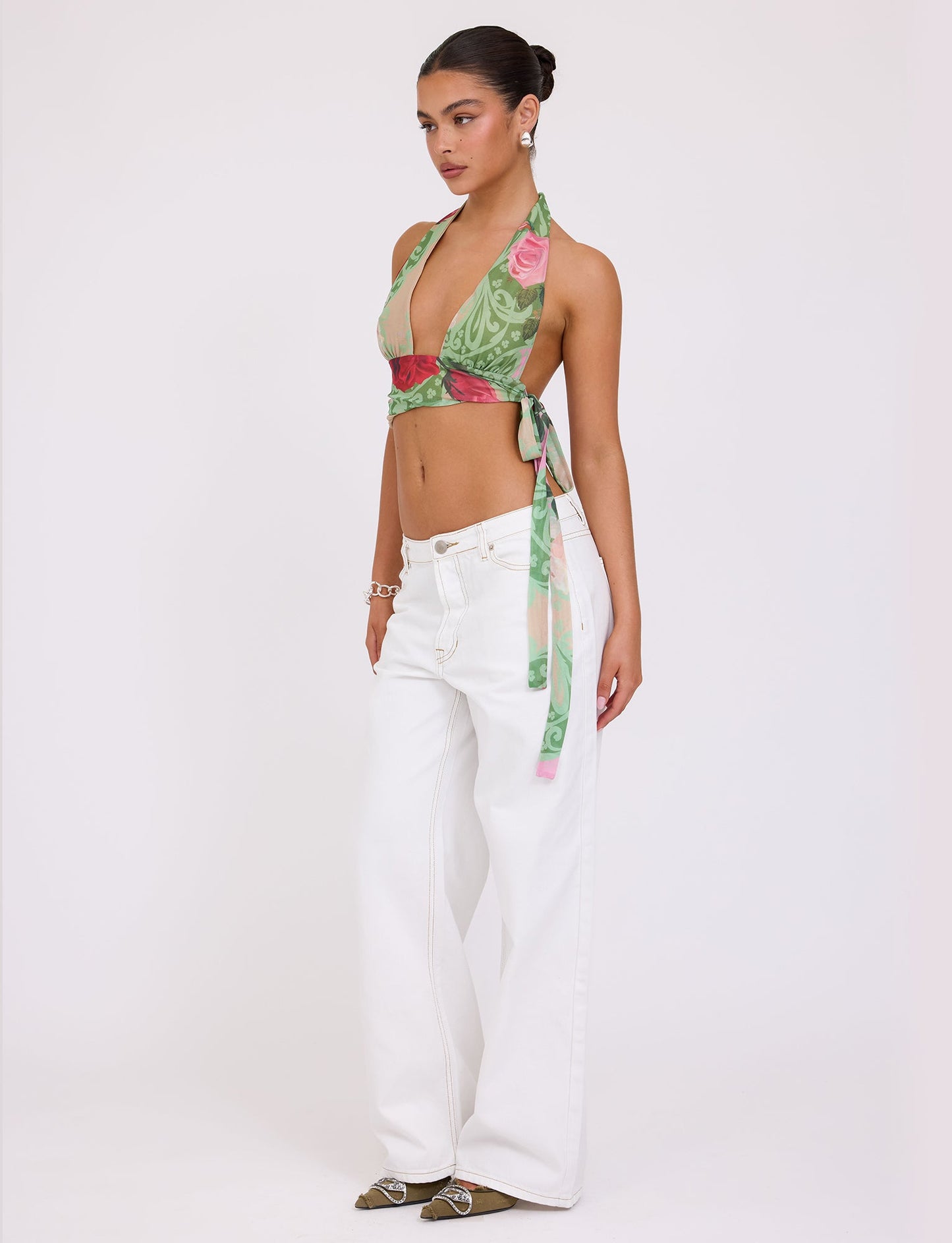 FLORIAN TOP - MULTI : MACRO FLORAL : SUMMER ROSE