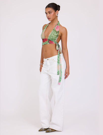 FLORIAN TOP - MULTI : MACRO FLORAL : SUMMER ROSE