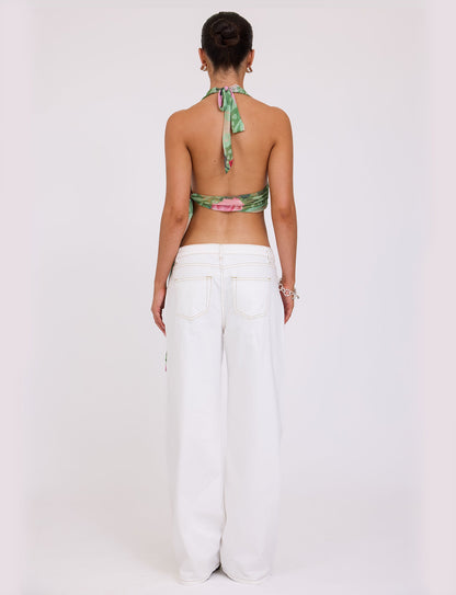 FLORIAN TOP - MULTI : MACRO FLORAL : SUMMER ROSE