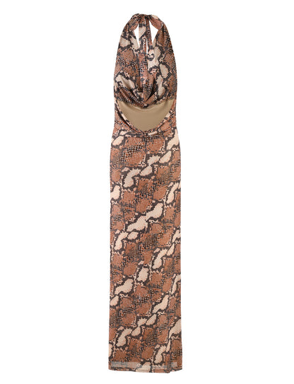 CATALINA DRESS - BROWN : SNAKE