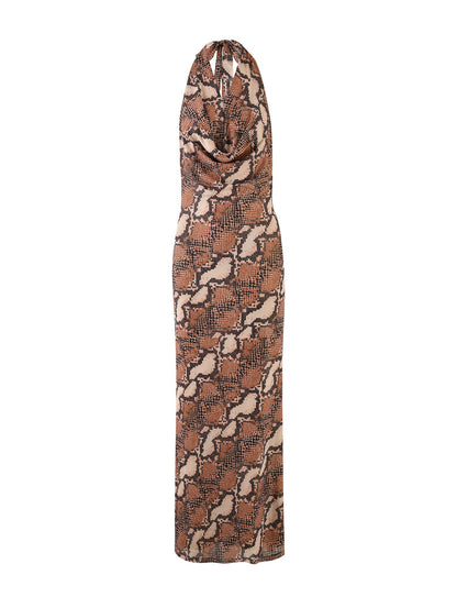 CATALINA DRESS - BROWN : SNAKE