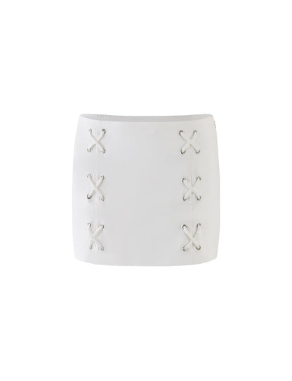 HALSEY SKIRT - WHITE : CREAM