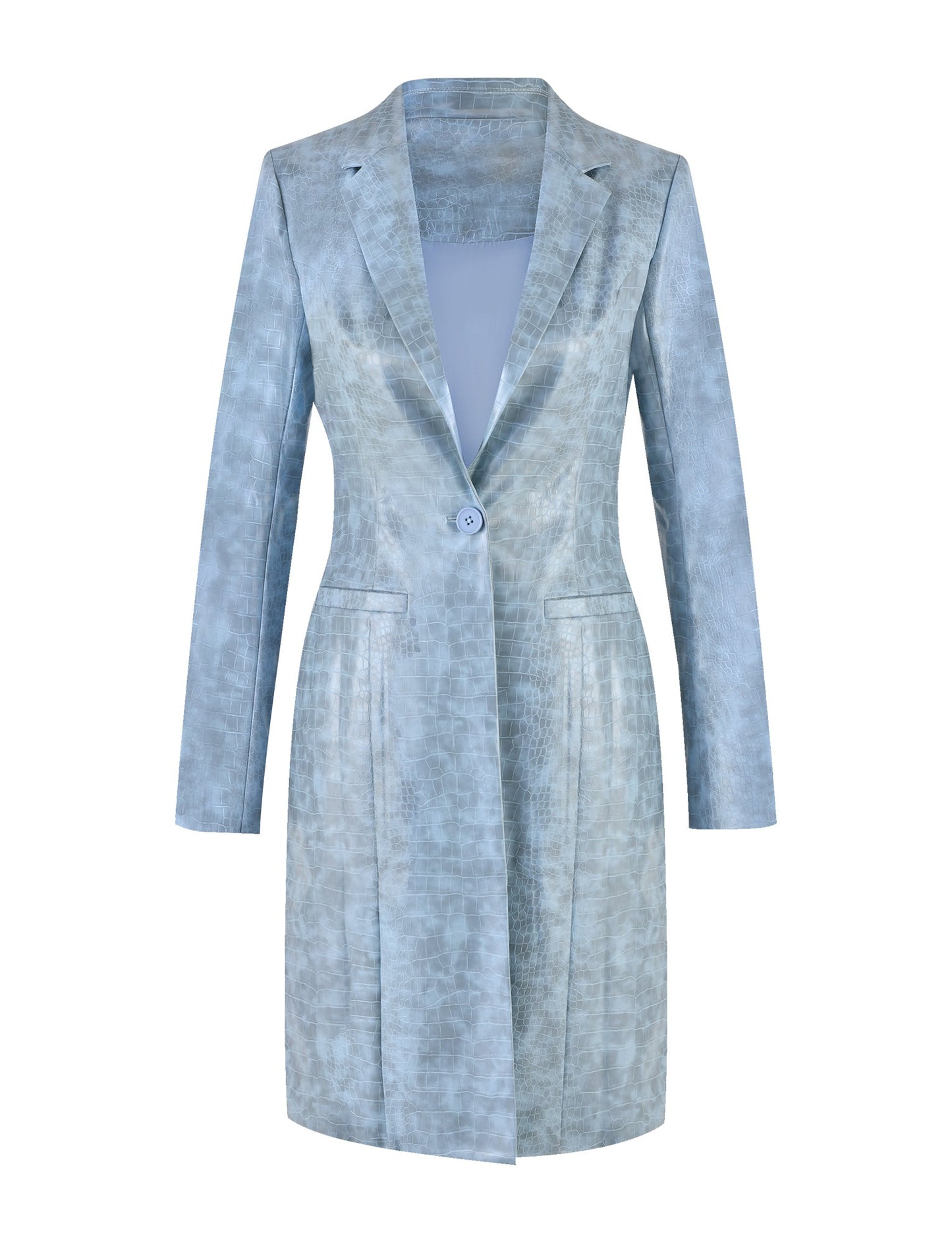 EMERSYN TRENCH COAT - BLUE : DUSTY BLUE
