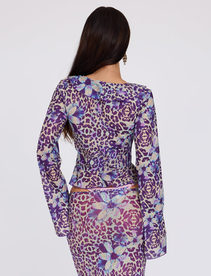 CORVIN MESH TOP - BLUE : BY POPPY LEOPARD
