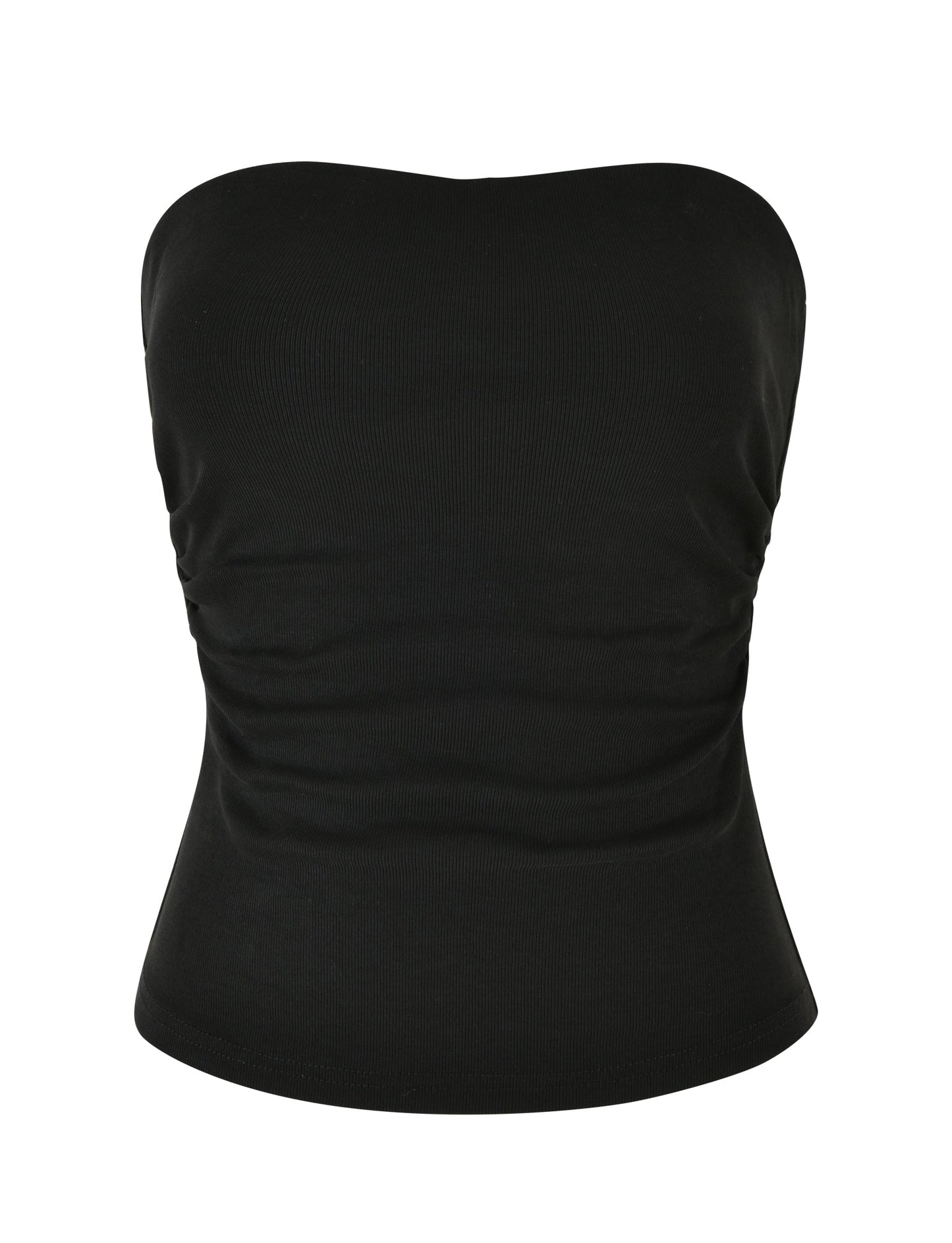 HARRIETT RIB TUBE TOP - BLACK