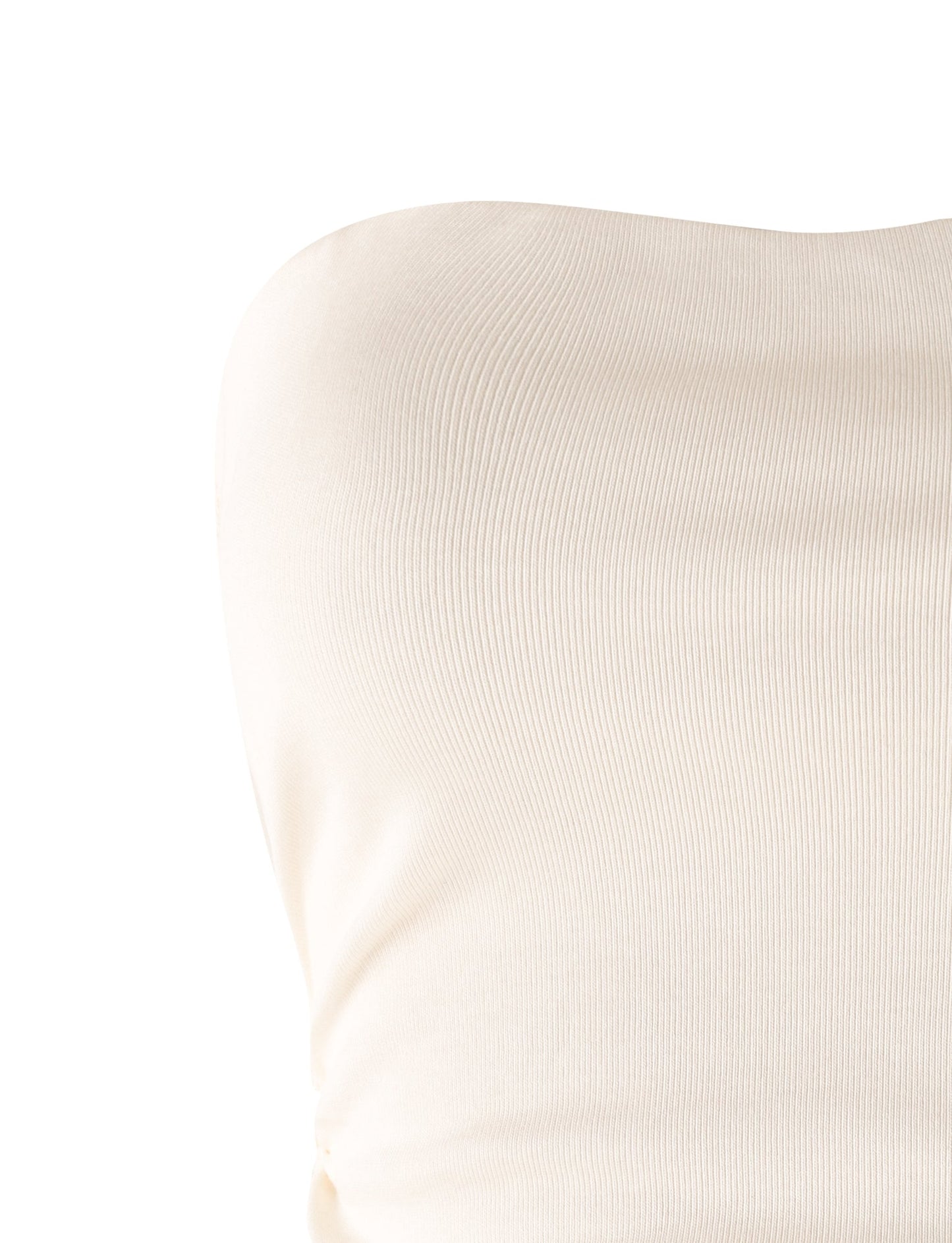 HARRIETT RIB TUBE TOP - WHITE : CREAM