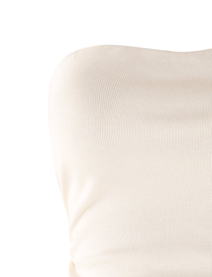 HARRIETT RIB TUBE TOP - WHITE : CREAM
