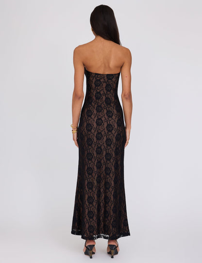 CECILY LACE MAXI DRESS - BLACK