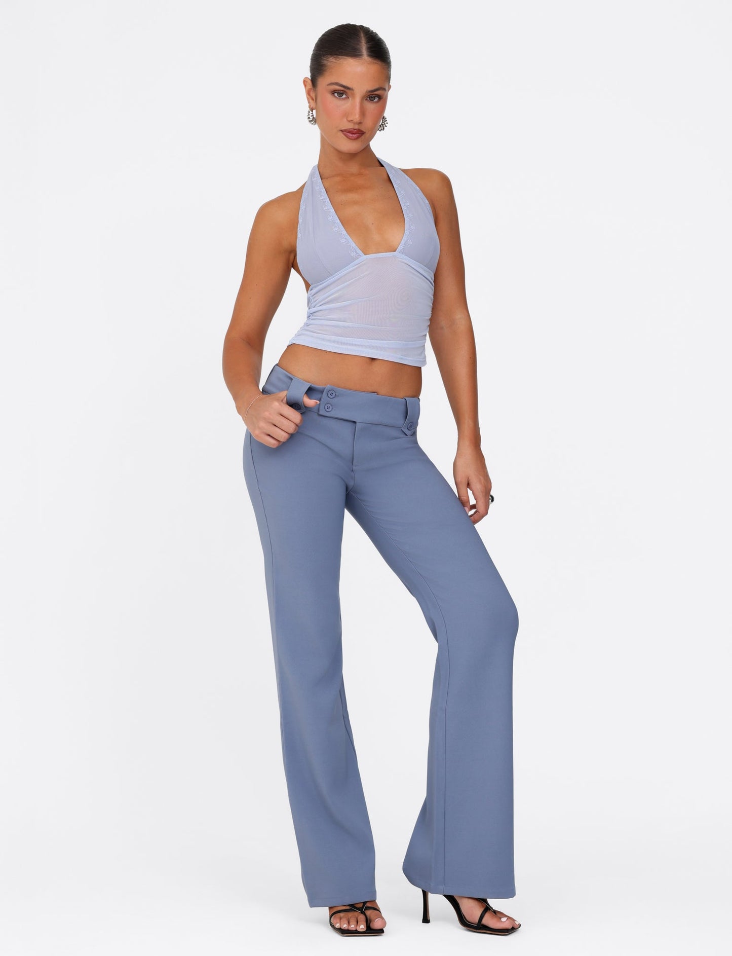BRESILY TOP - BLUE : STEEL BLUE