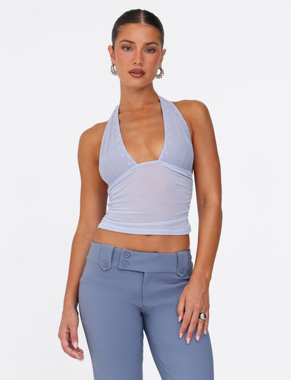 BRESILY TOP - BLUE : STEEL BLUE