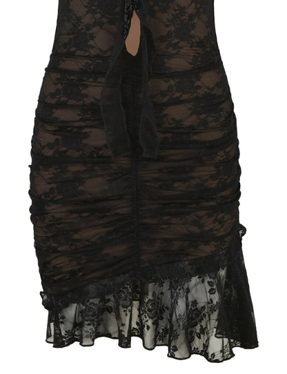 CARLY LACE DRESS - BLACK : LACE