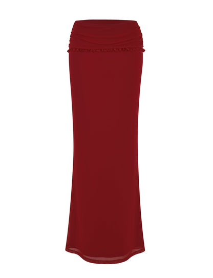 GINNY MAXI SKIRT - RED : CHERRY RED