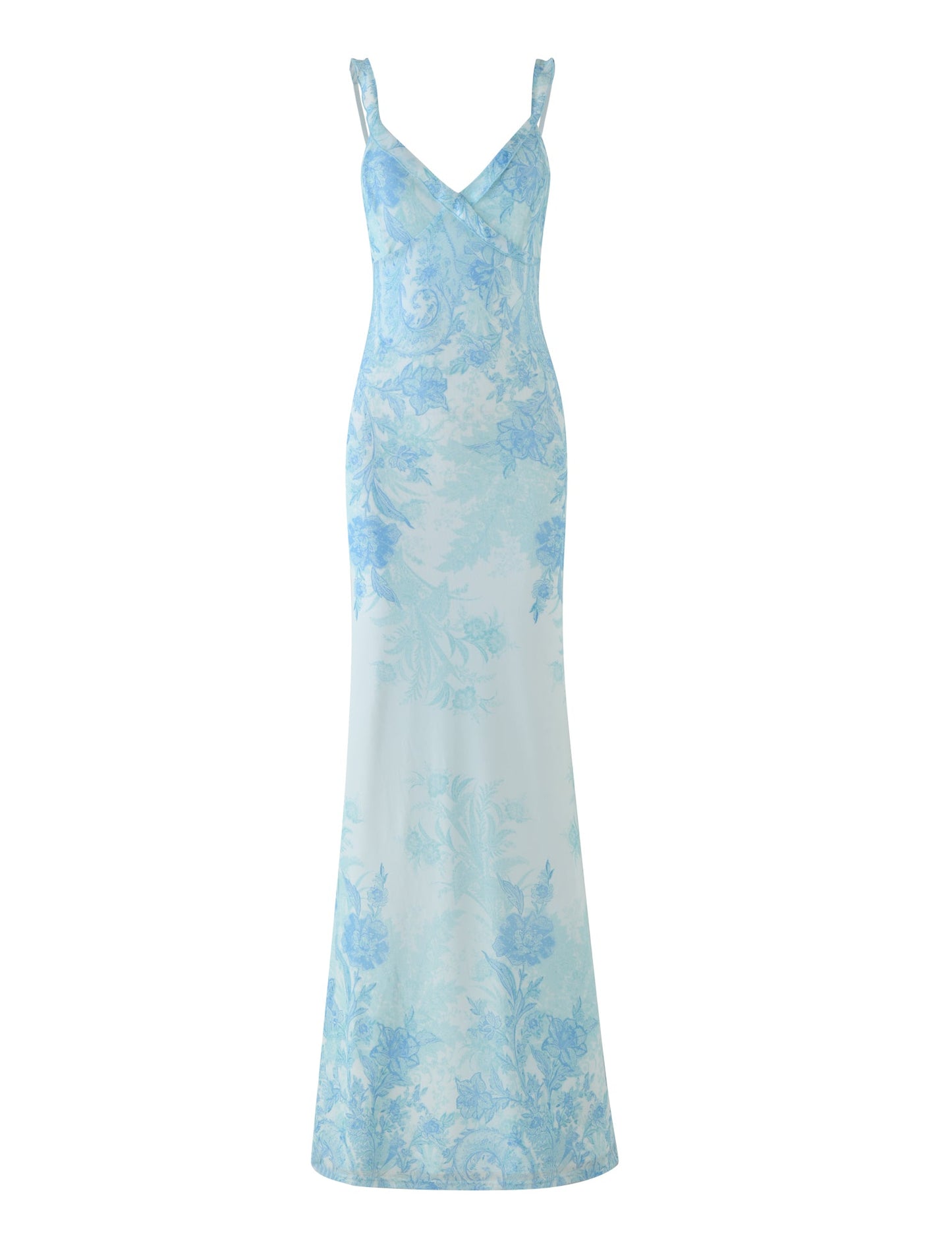 GUILIANNA FRILL MAXI DRESS - BLUE : FLORAL : TAPESTRY