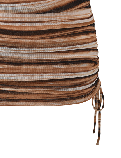 BRAELYN MINI SKIRT - BROWN STRIPE