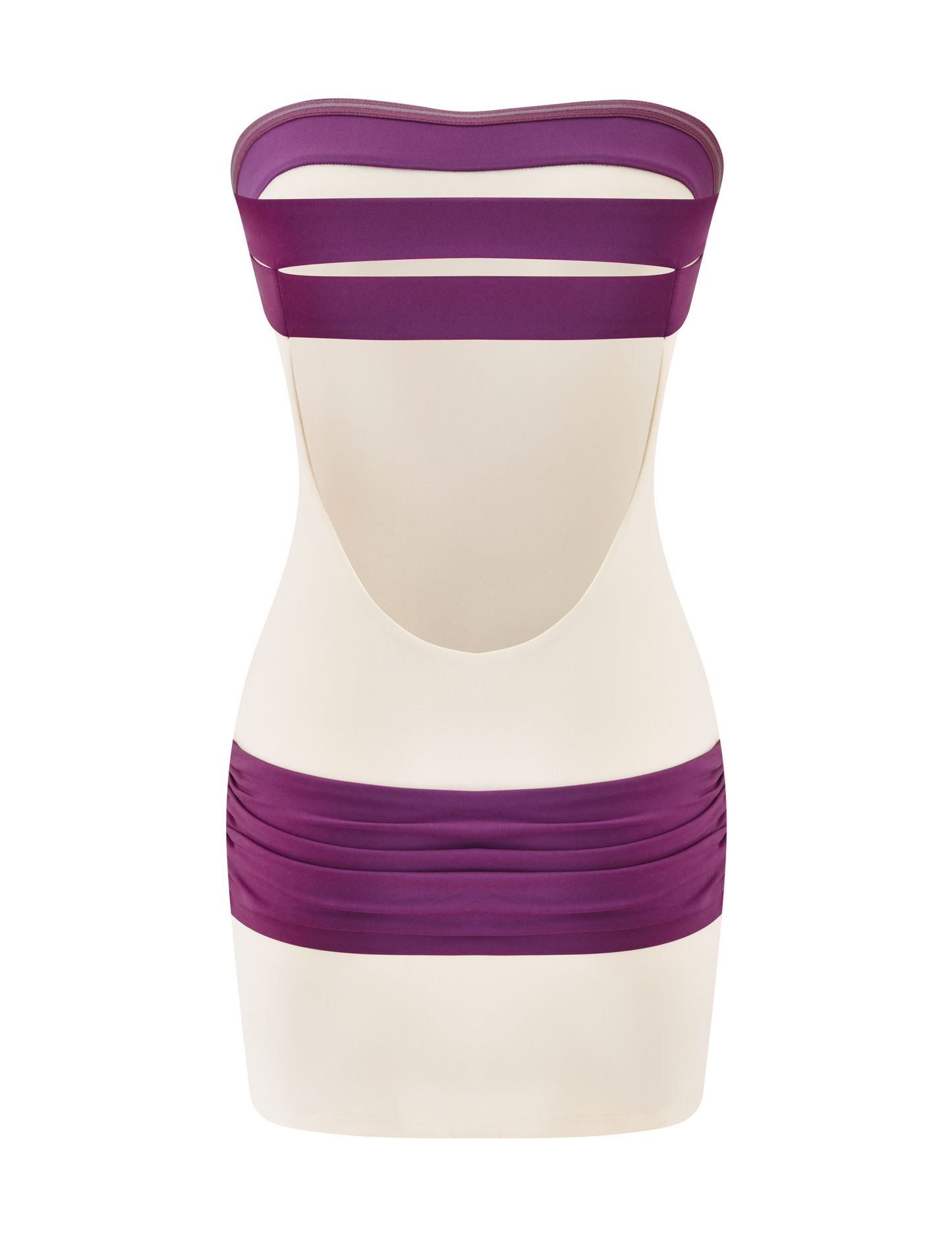 EOS MINI DRESS - CREAM AND DUSTY LILAC