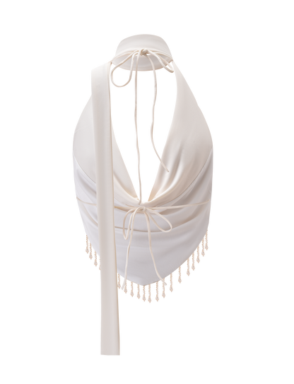 AUBRIELLA TASSLE TOP - CREAM