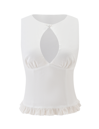 ANIYA KEYHOLE TOP - WHITE
