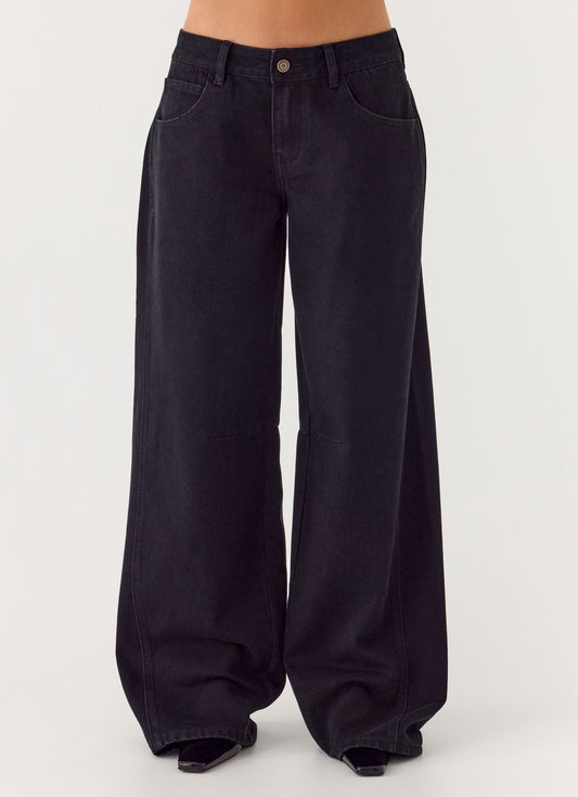 Waylon Low Rise Denim Jeans - Black