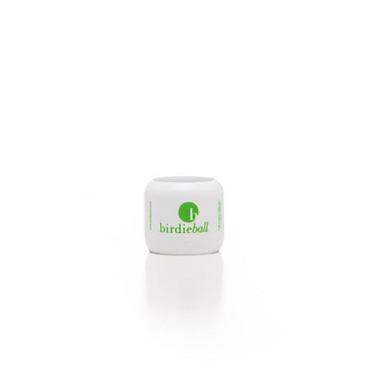 The BirdieBall Set includes 1 dozen white, cylindrical limited flight practice golf balls featuring a green "birdieball" logo and a StrikePad—ideal for backyard driving range sessions. Brand: BirdieBall.