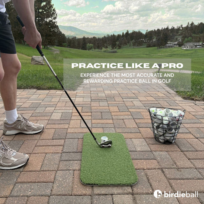 BirdieBall Turf Set | 1 Dozen Full-Swing Limited Flight Practice Golf Balls and Hitting Turf