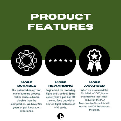 BirdieBall Turf Set | 1 Dozen Full-Swing Limited Flight Practice Golf Balls and Hitting Turf