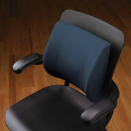 Contour Lumbar Back Cushion shown on a black office chair | Relax The Back
