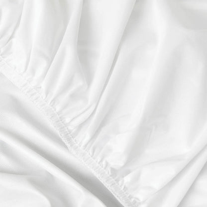 Close-up of white mattress protector