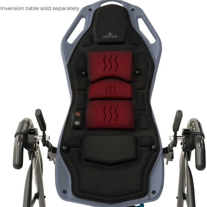 The front view of the Teeter's FitSpine Comfort Cushion shows heat and vibration features. It is made for the FitSpine Inversion Table.