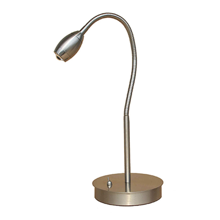 Metallic adjustable desk lamp on a white background
