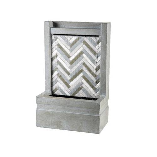 Lumineo Grey Mosaic Wall Water Feature 52cm