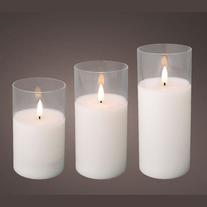 Lumineo LED Wick Candle White/Warm White 3 Pack
