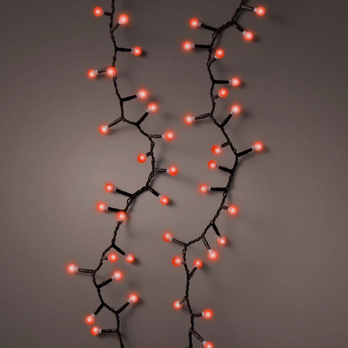 Lumineo Plug In Christmas Lights (Mains Powered) - Red 500 LED Cherry String Lights