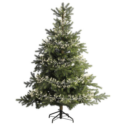 Lumineo Plug In Christmas Lights (Mains Powered) – Warm White LED Cluster String Lights - Clear Cable