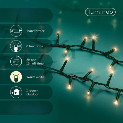 Lumineo Plug In Christmas Lights (Mains Powered) – Warm White LED String Lights