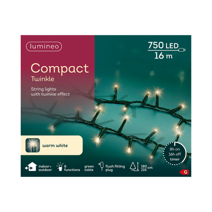 Lumineo Plug In Christmas Lights (Mains Powered) – Warm White LED String Lights