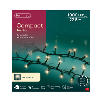 Lumineo Plug In Christmas Lights (Mains Powered) – Warm White LED String Lights