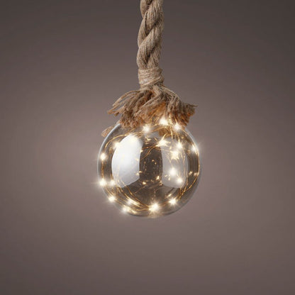Micro Smokey LED Ball On Rope - Classic Warm