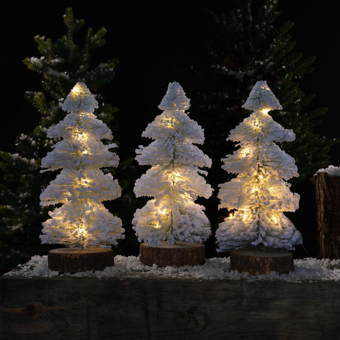 Prelit Snowy Bristle Tree - 1pc