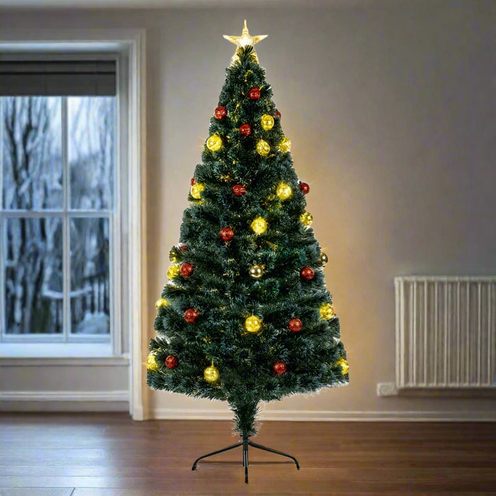 Premier 1.2m Bauble Fibre Optic Tree Christmas Tree