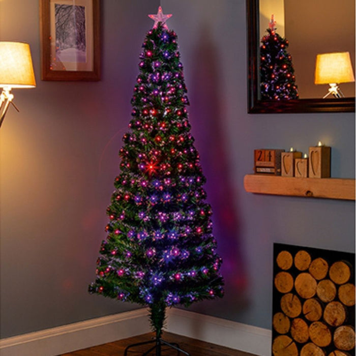 Premier 1.2m Slim Colour Change Star Fibre Optic Christmas Tree