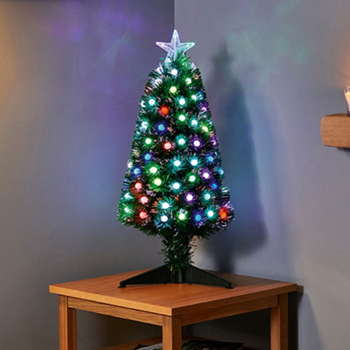 Premier 80cm Light Ball Colour Changing Fibre Optic Christmas Tree