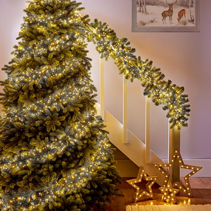 Premier Plug In Christmas Lights (Mains Powered) – Warm White/Cool White LED Cluster String Lights