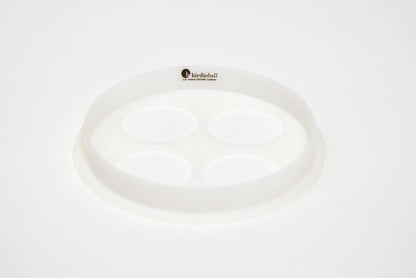 The BirdieBall Putting Green Cup (Standard 1/2" deep) is a white circular plastic cup with four round holes and the BirdieBall logo, shown on a plain white background—an essential accessory for your putting green.