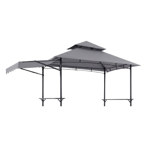 Replacement Canopy and Awning for Vevor 11’ x 5’ BBQ Grill Gazebo - Slate Gray, RipLock 350