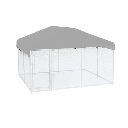 Replacement Canopy Cover for Lucky Dog 10' X 10' Chain Link Dog Kennel - RipLock 350 - Slate Gray
