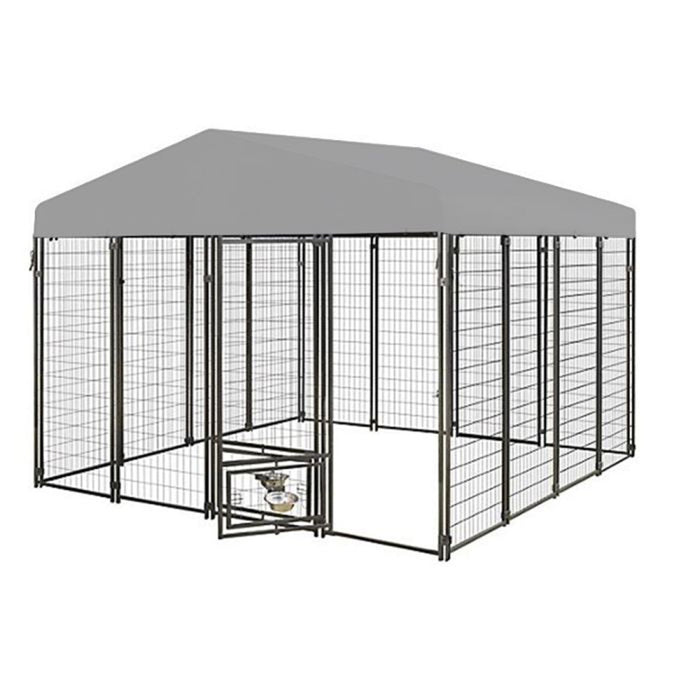 Replacement Canopy Cover for Veikous 10’ X 10’ Dog Kennel – RipLock 350 – Slate Gray