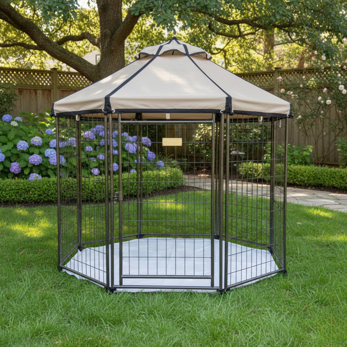 Replacement Canopy for Advantek 23405 5 Foot Portable Pet Dog Gazebo Kennel Playpen - Beige, RipLock 350